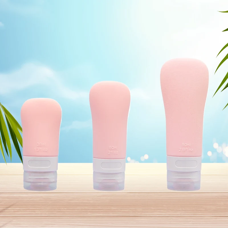 Bouteille cosmétique de voyage en silicone de style féminin de 60 ml