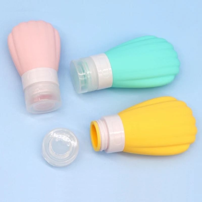 Bouteille cosmétique de voyage en silicone de style Scallop de 60 ml