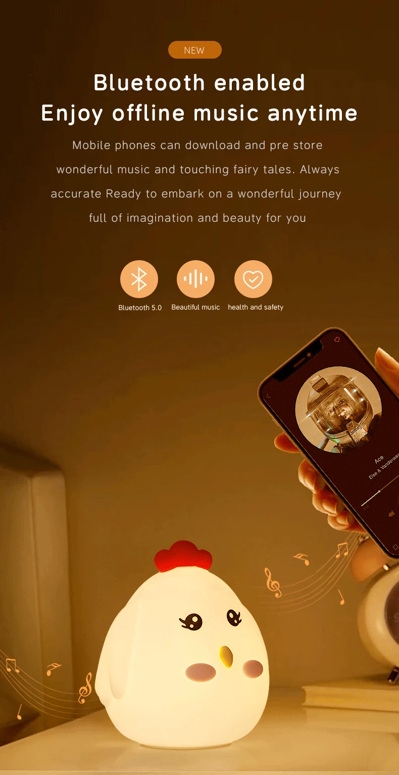 Cute Gugu Chicken Colorful Creative Small Night Light