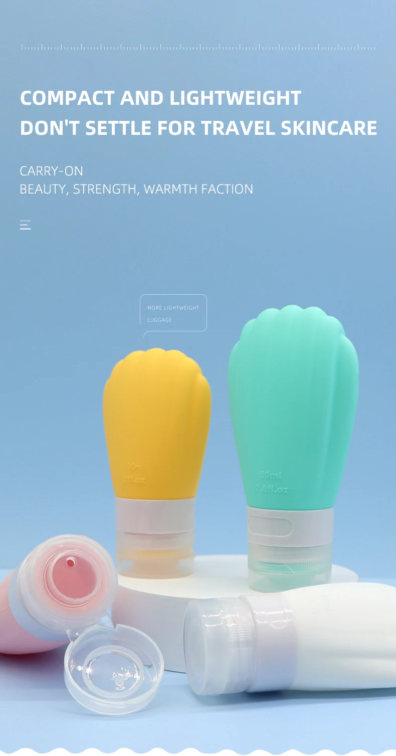 80ml Scallop Style Silicone Travel Cosmetic Bottle