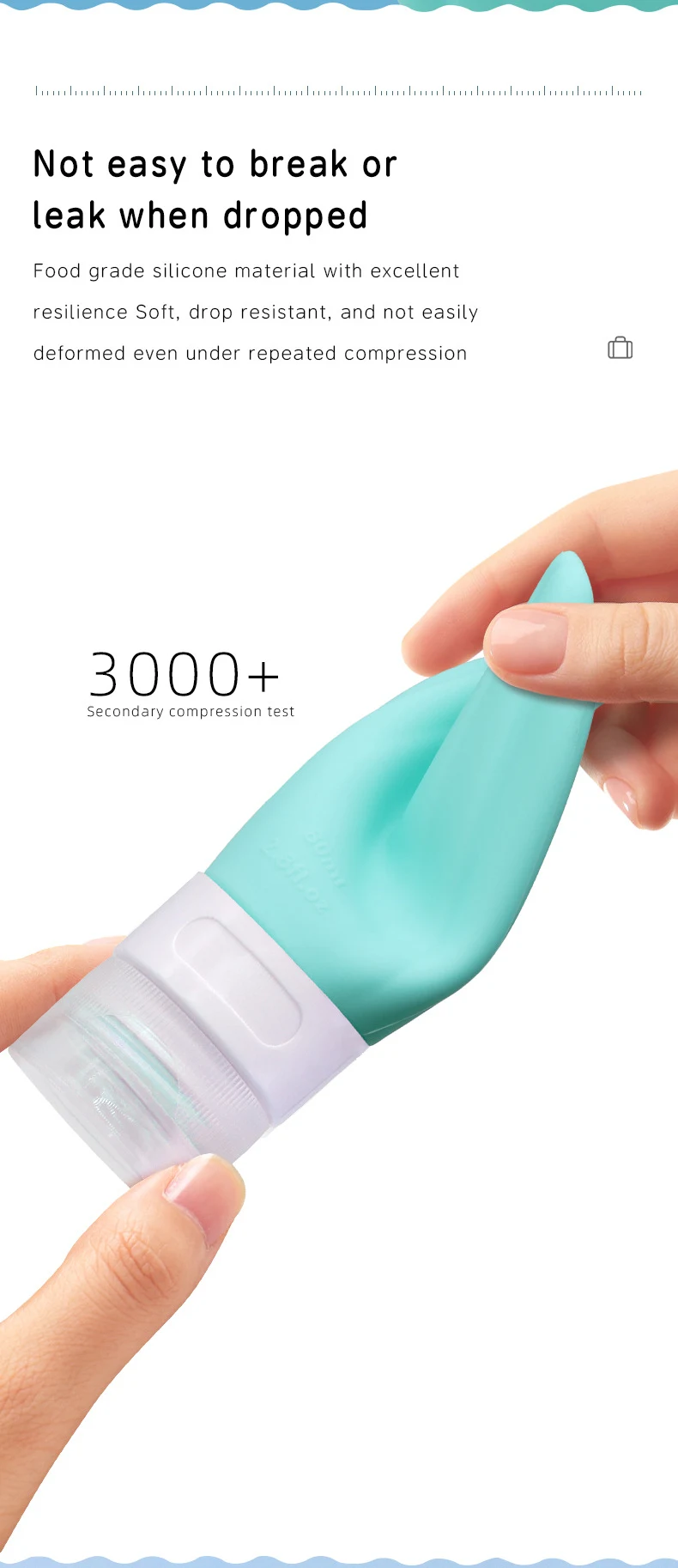 80ml Scallop Style Silicone Travel Cosmetic Bottle