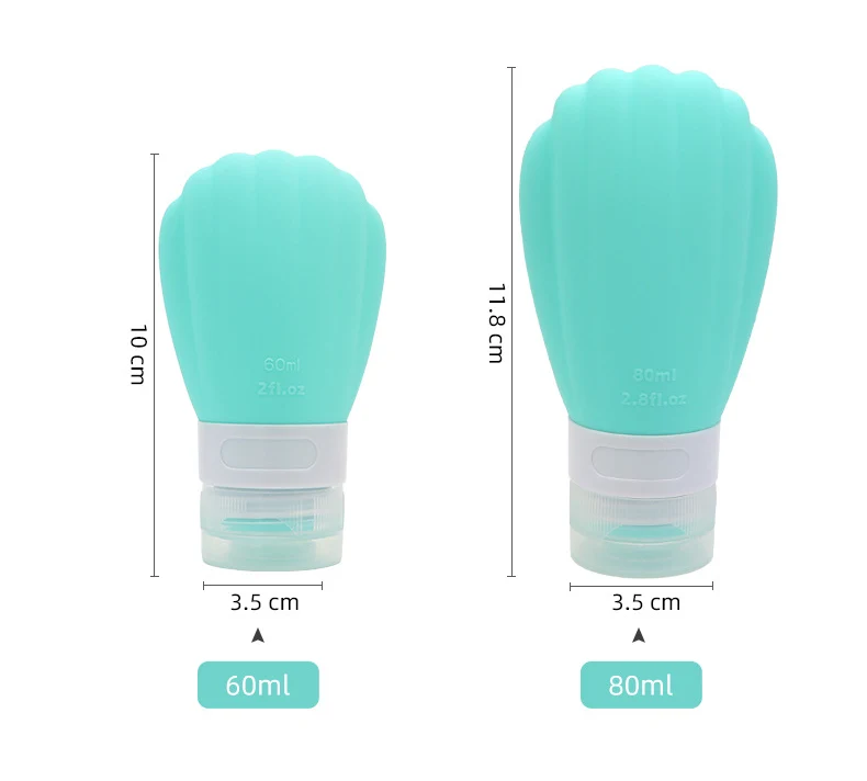 80ml Scallop Style Silicone Travel Cosmetic Bottle