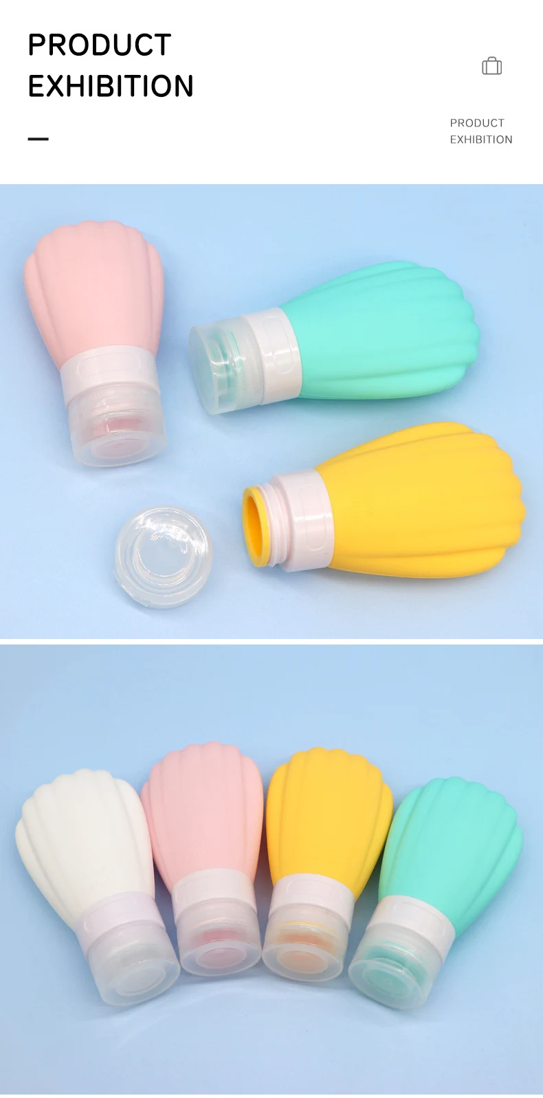 80ml Scallop Style Silicone Travel Cosmetic Bottle