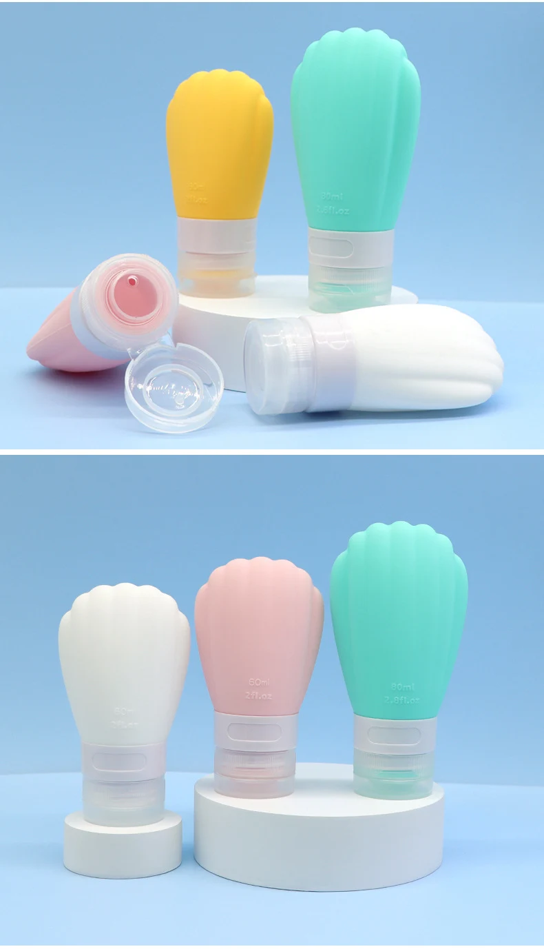 80ml Scallop Style Silicone Travel Cosmetic Bottle