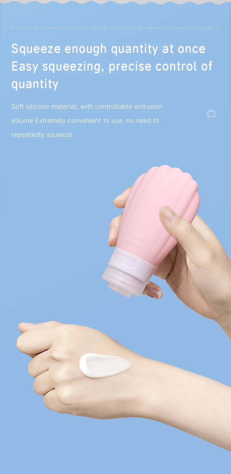 80ml Scallop Style Silicone Travel Cosmetic Bottle