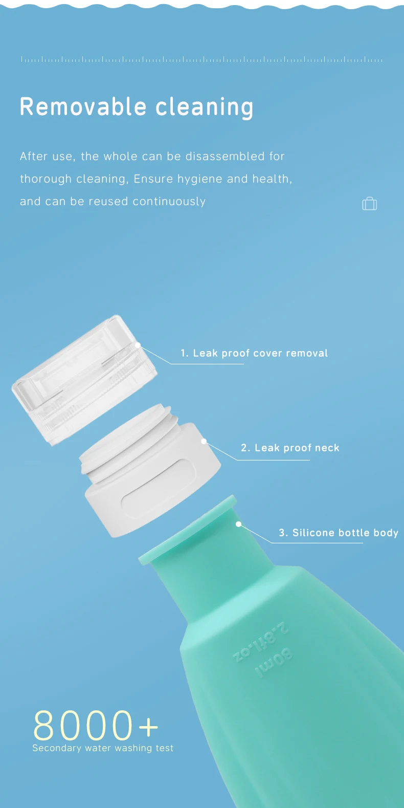 80ml Scallop Style Silicone Travel Cosmetic Bottle